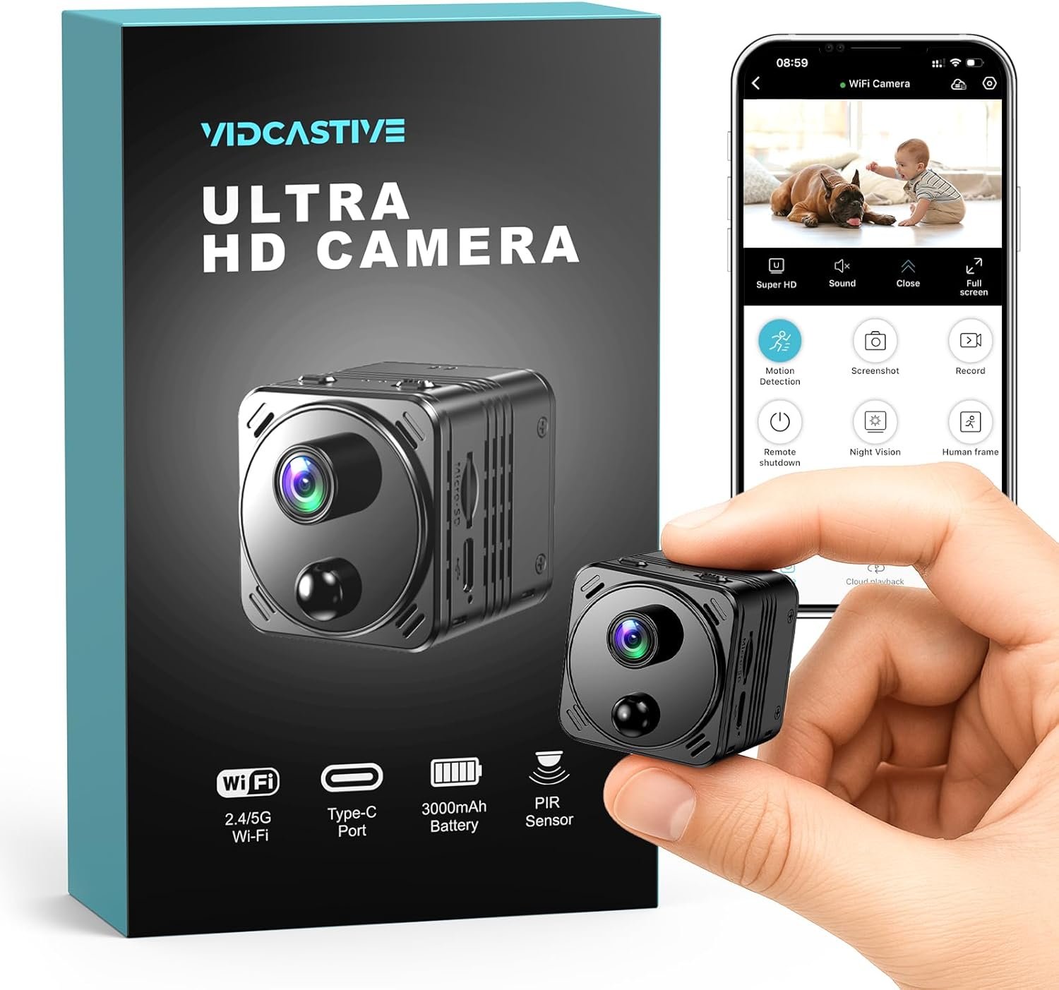 Vidcastive 4K Mini Spy Camera's
